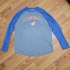 Fanatics Grey and Blue FC Cincinnati Longsleeve Men's Size 2XL